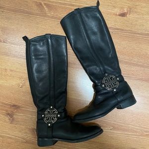 Tory Burch Black Riding Boots